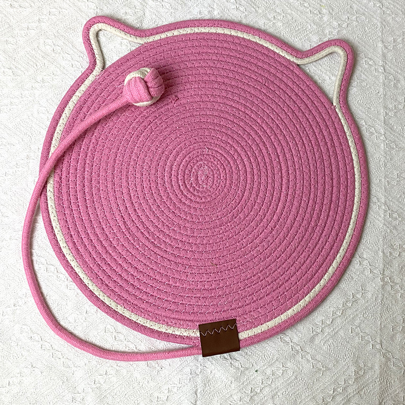 3 Pcs Pink Durable Cat Scratching Mat with Attached Toy Ball - Washable and Multi-Functional