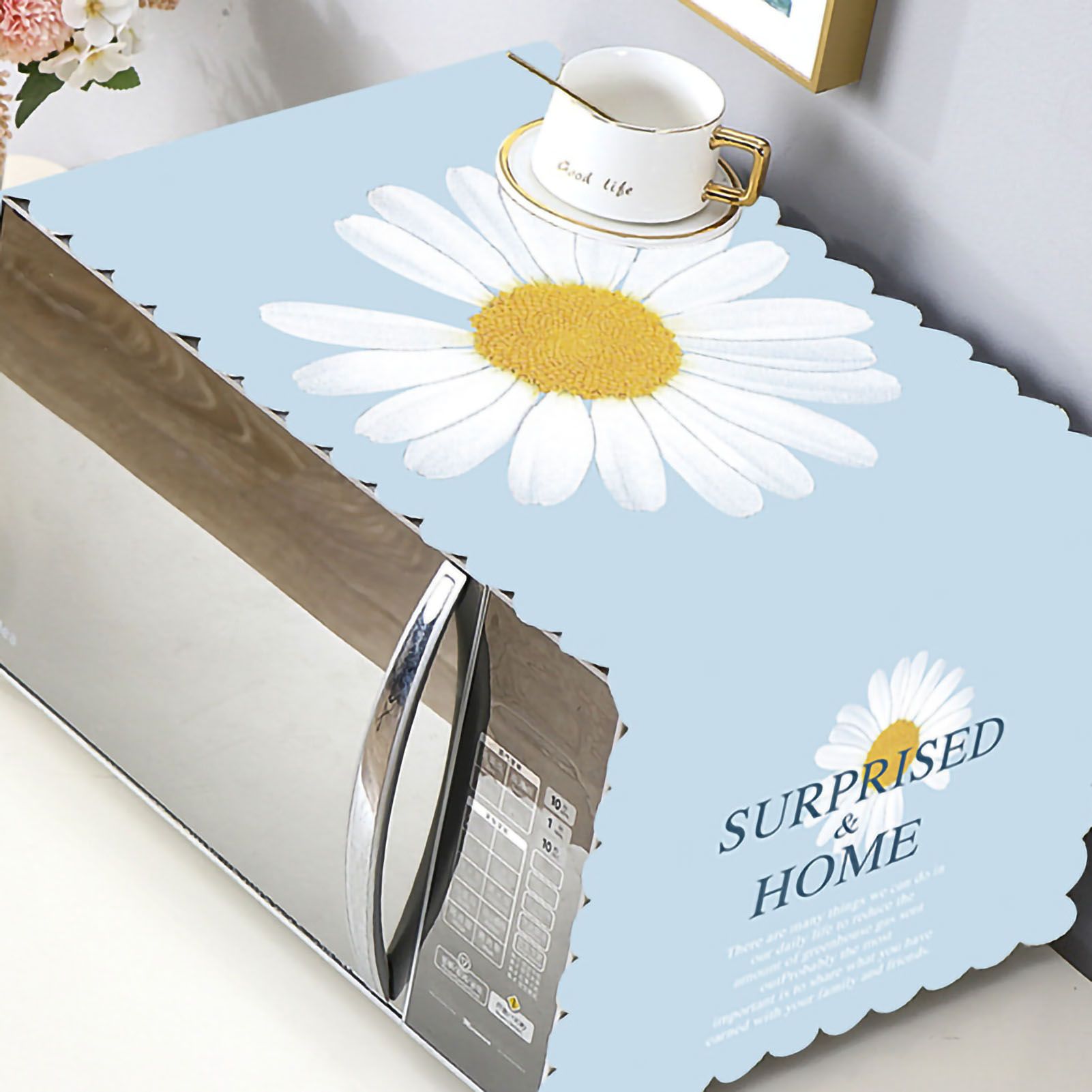 Microwave Cover Cloth Oven Cute Dust Proof Shiled Universal Oil Proof Nordic Style Simple Parts Daisy 35x100cm โ image 5