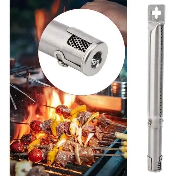 4 Pack Adjustable Stainless Steel Gas Grill Burner Tubes for Most Propane Grills, Replacement Parts for Even Heat Distribution, Silver — image 2