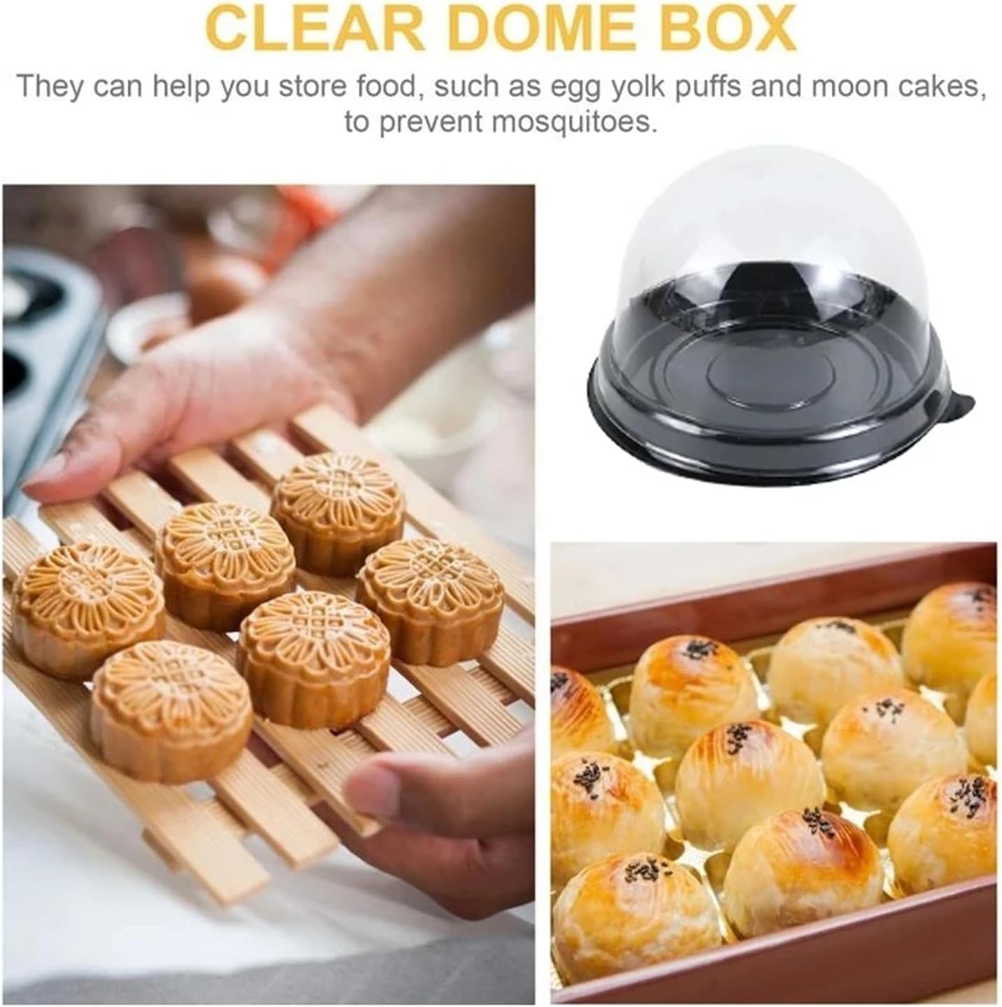 50Pcs Clear Plastic Mini Cake Box with Dome Lids, Mini Muffin Container Box Mooncake Dome Box Pastry Baking Packaging Boxes Wedding Birthday Gifts Supplies โ image 3