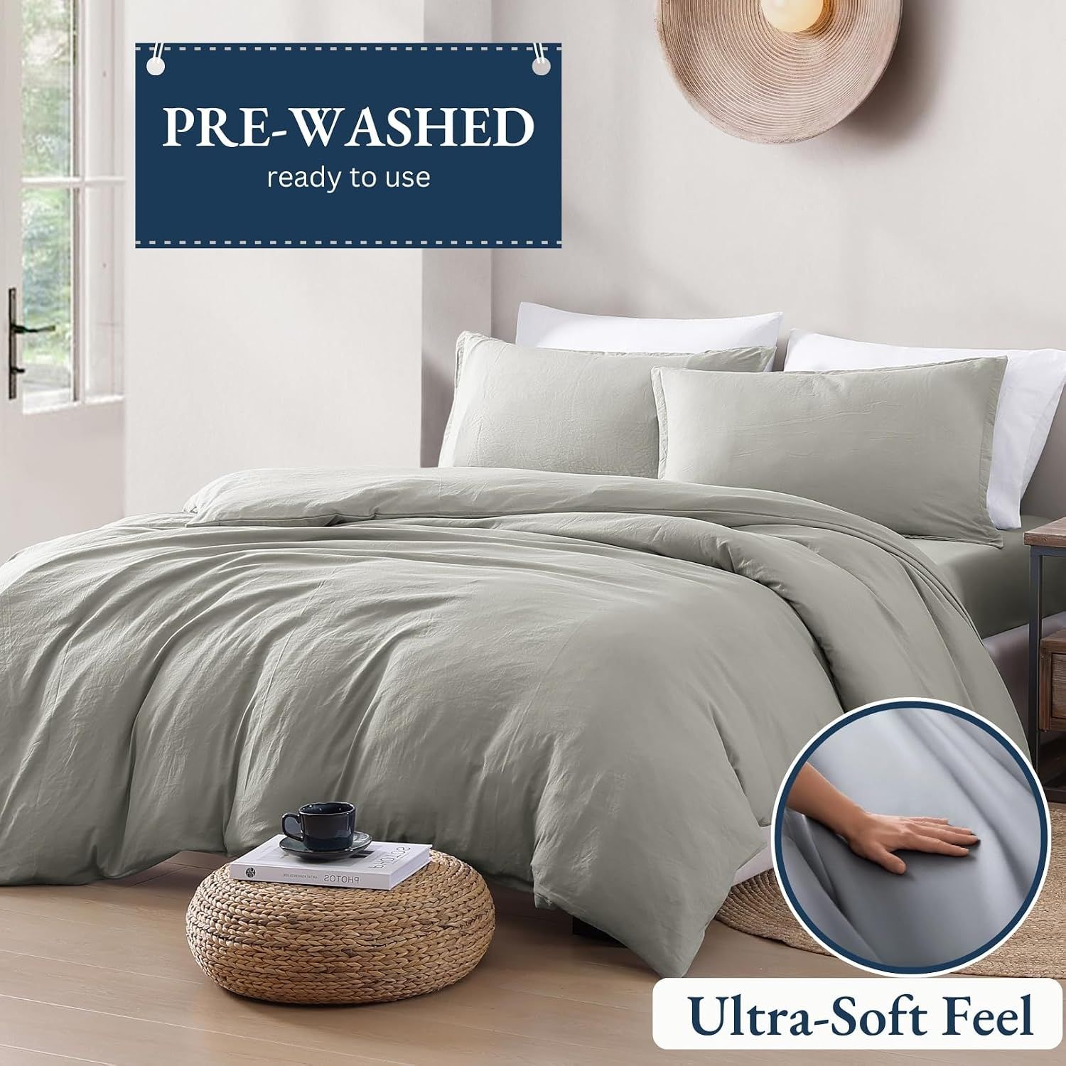 Hotel Soft Microfiber Duvet Cover Set-2000TC Quilt Cover Set & Pillowcases -1 Donna Cover Zipper Closure & 1 x Pillowcases-Breathable Bedding - Wrinkle, Fade — image 3