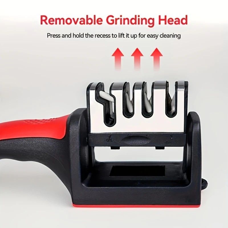 Four - stage Professional Knife Sharpener - High - precision Sharpening Stones (Diamond and Ceramic Sharpening Stones), with Anti - slip Handle - Easy to Use — image 2