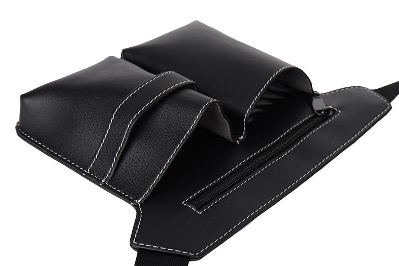 Hairdresser Scissor Bag, Salon Professional Barber PU Leather Waist Pouch Holder Case Make up Kit Barber Tool Pouch Hair โ image 3