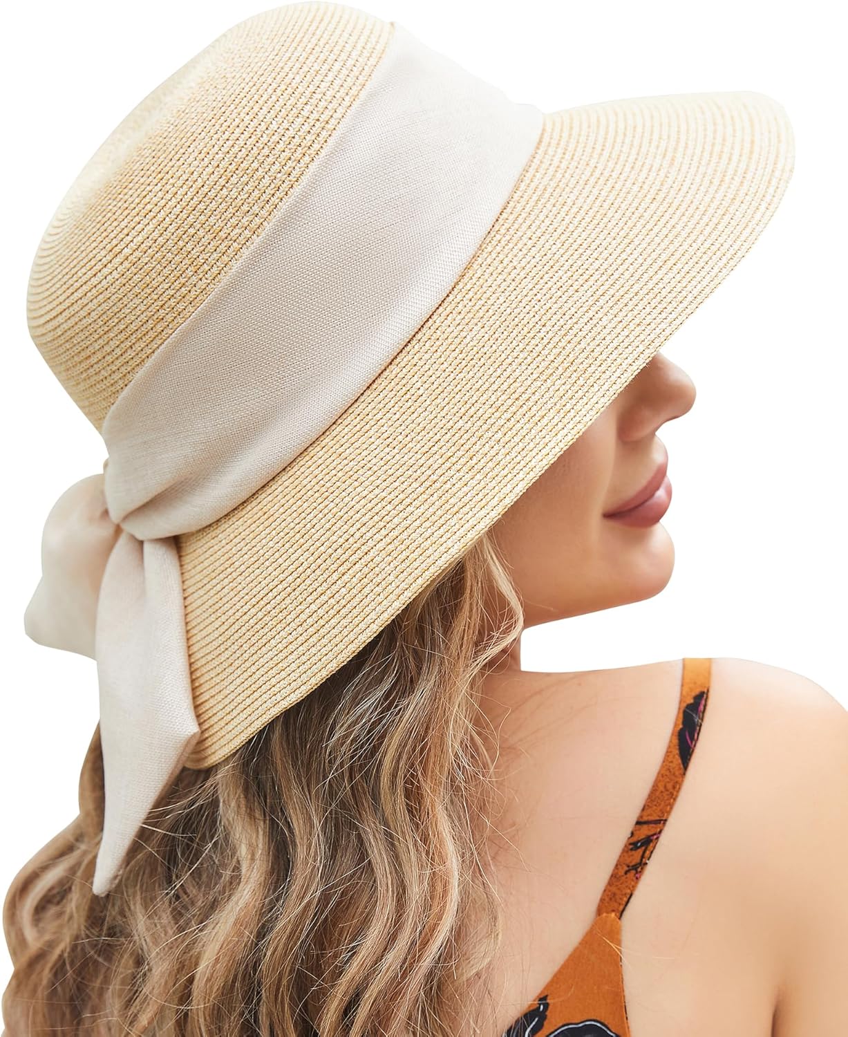 Sun Hat Womens Wide Brim Foldable Straw Hats Beach Sun Hats for Women Floppy Summer Hats UPF 50+