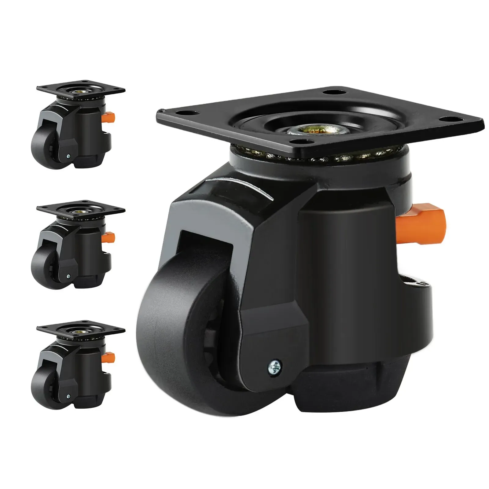 Leveling Casters, Set of 4, 1000 kg Total Load Capacity, 63.5 mm, 360 Degree Swivel Caster Wheels, Machine โ image 5