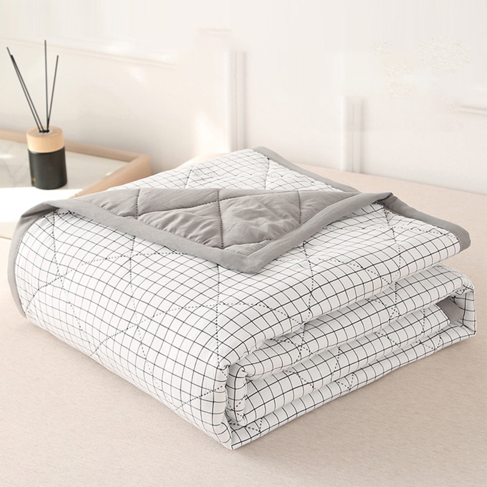 Cooling Quilt, Thin Quilts Summer Lightweight Comforter, Full Washed Cotton, Machine Washable, Soft Comfy Breathable Sleep Blanket for Hot Sleeper, Ultra-Cool