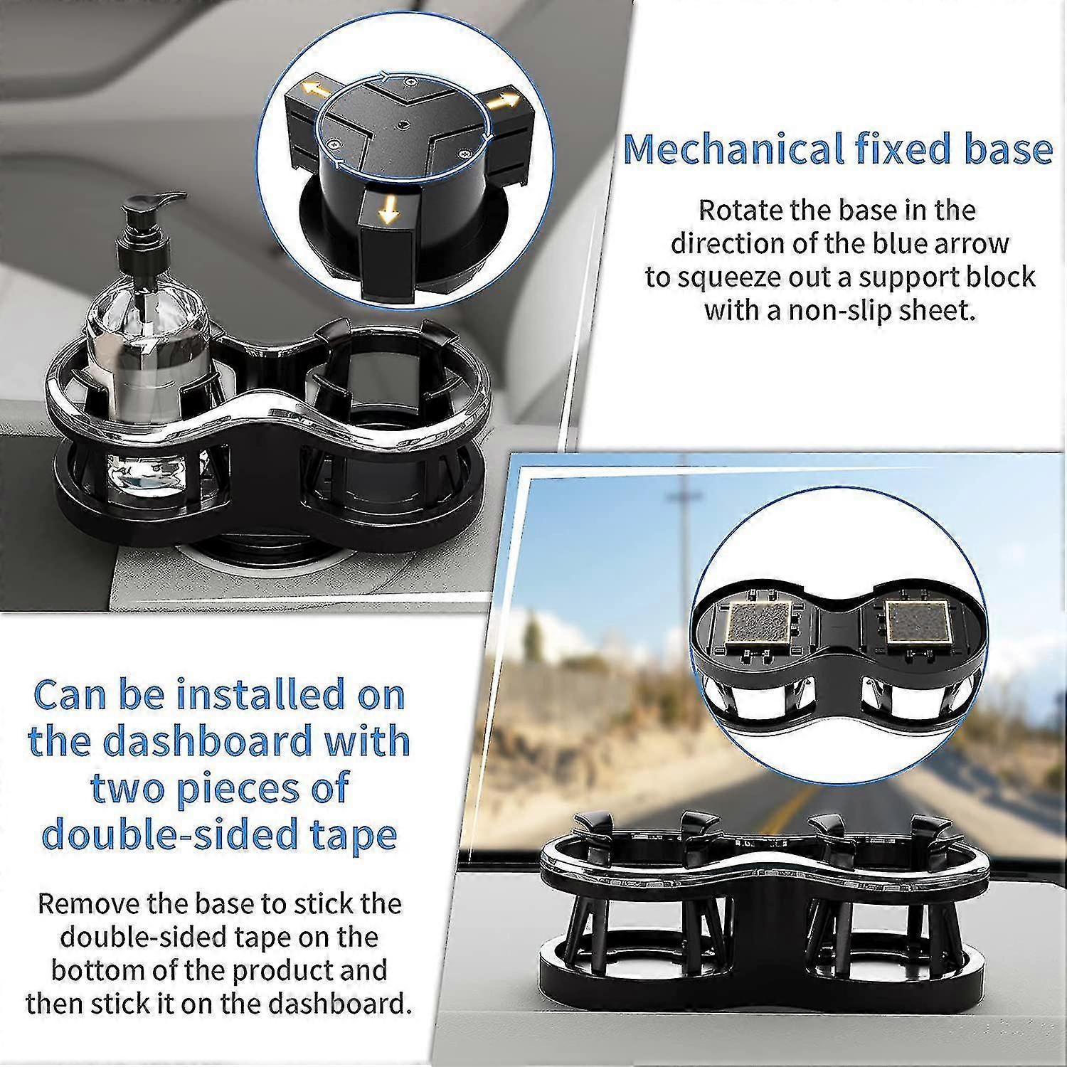 2-in-1 Car Drink Cup Holder - Adjustable Car Accessory for Bottle & Cans — image 4