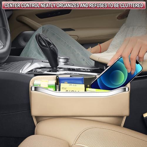 2Pack Car Seat Gap Filler Organizer - Leather Console Side Pocket Seat Storage - Stylish and Practical Car Accessories for Cars,SUV,Truck - Brown - Size 2 Pack — image 5