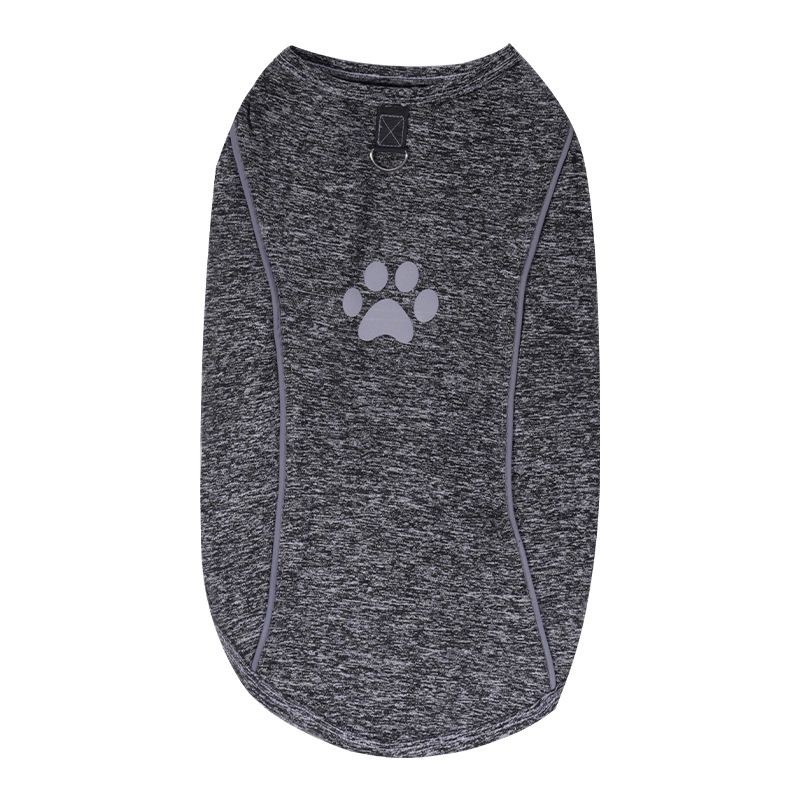Lele Meow Reflective Vest Dog Clothes Poly Cotton Traction buckle reflective strip vest-black gray L back length 39 bust 49 neck circumference 36