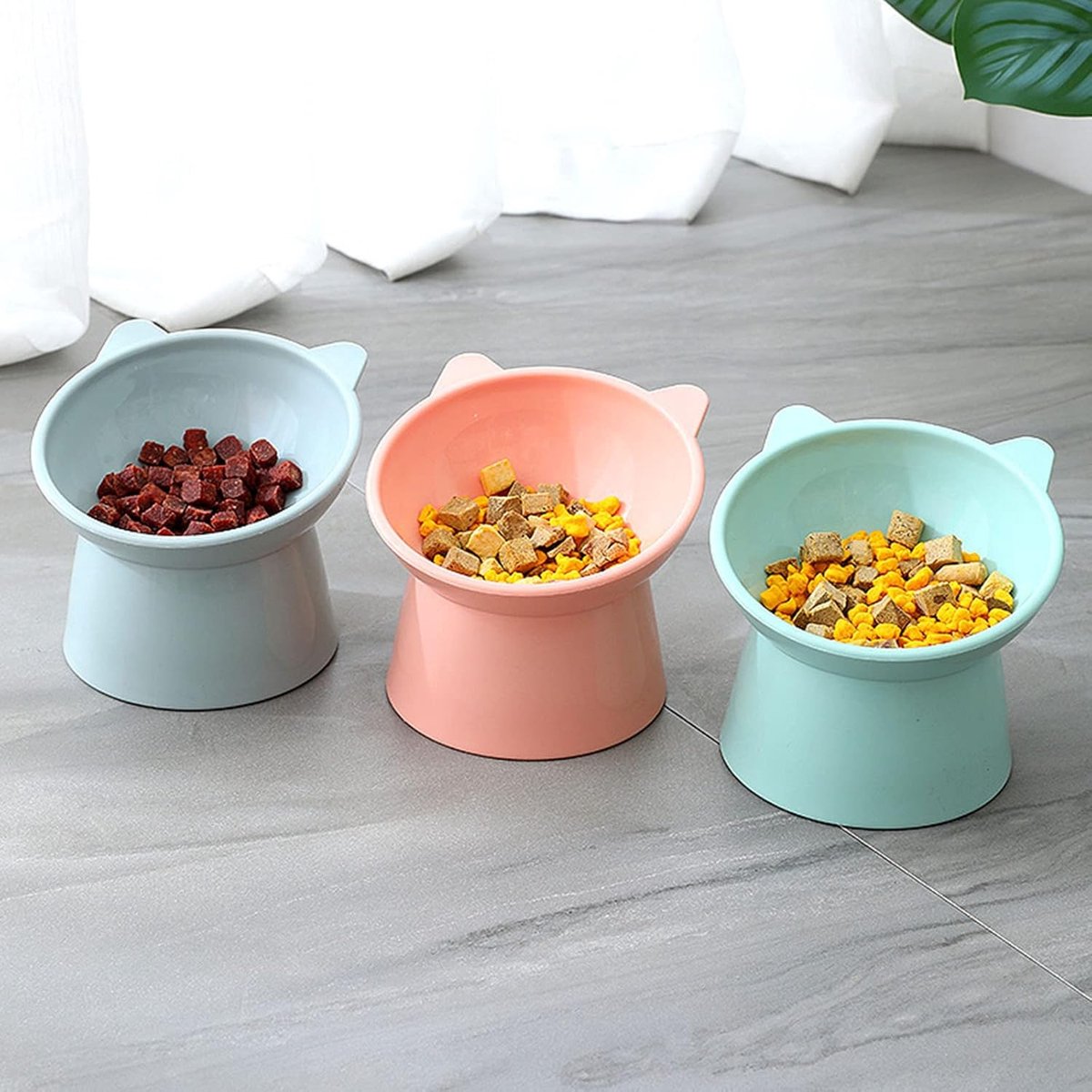 Cat bowl - Feeders - Tilting bowl - Anti-vomiting - Angled design - Blue - Perfect for cats - Indoor use - Pet accessories - Blue โ image 3