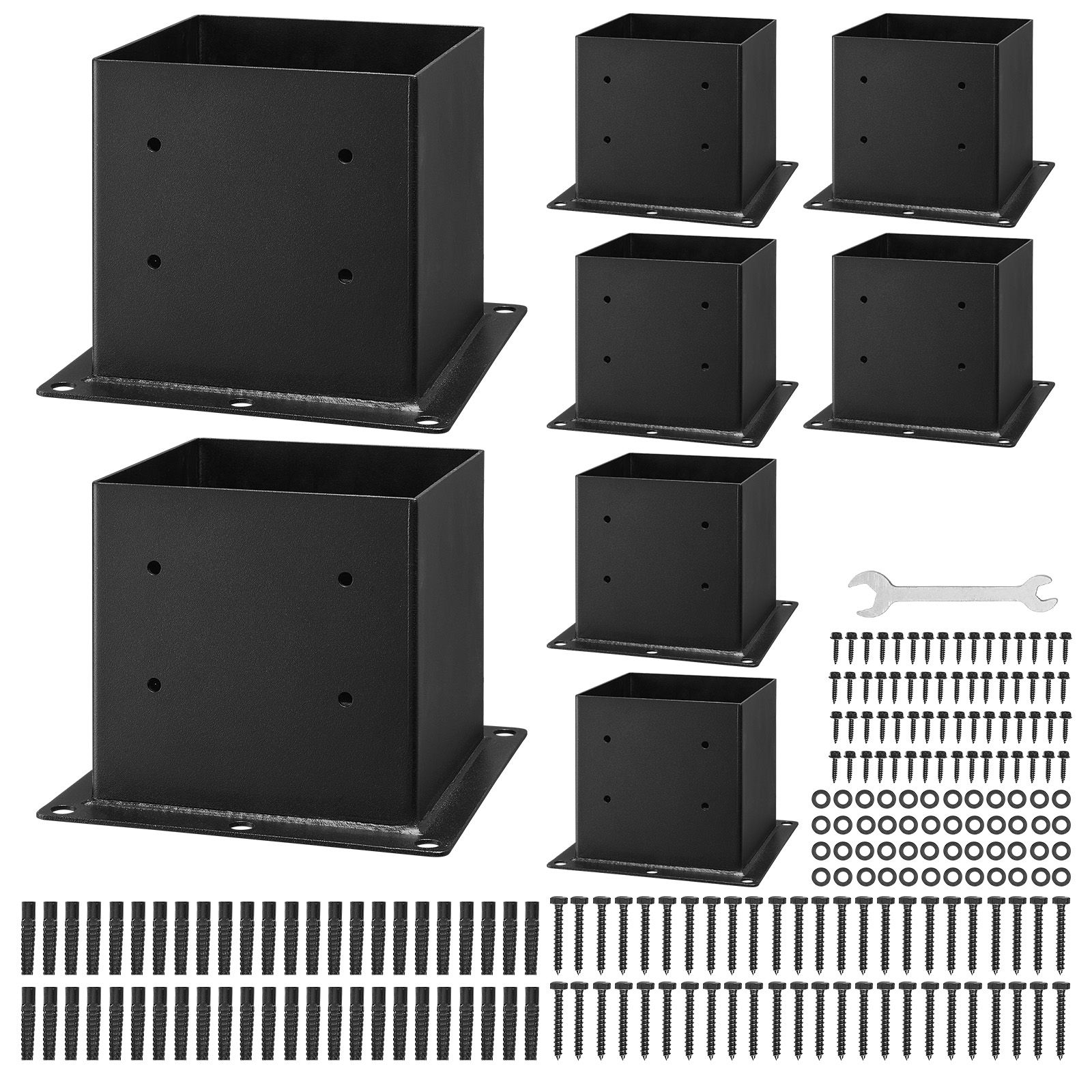 8 Pcs 4x4 Post Base Bracket Wood Fence Post Anchor Inner Size 3.6x3.6 in