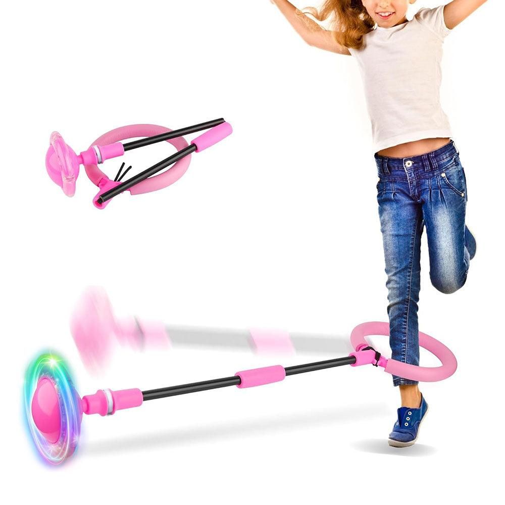 Foldable Skip Ball for Colorful Flashing Wheel Skip Ball Game Fitness Toys Pink — image 2