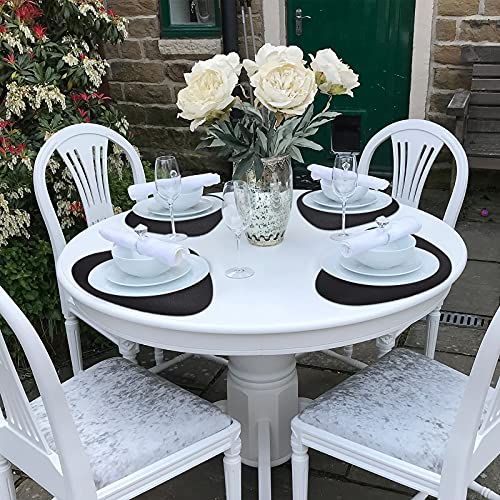 Leather Placemats Set of 4 Wipeable Washable Place Mats for Square Round Table Easy to Clean Table Mats, Black 4 Pack — image 4