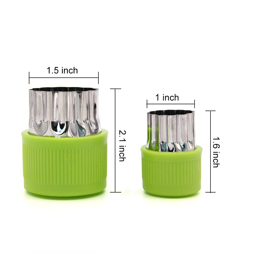 Set, Mini Pie, Fruit and Cookie Stamps Mold for Kids Baking and Food Supplement Tools Accessories Crafts for Kitchen, Green, 9 Pcs โ image 3