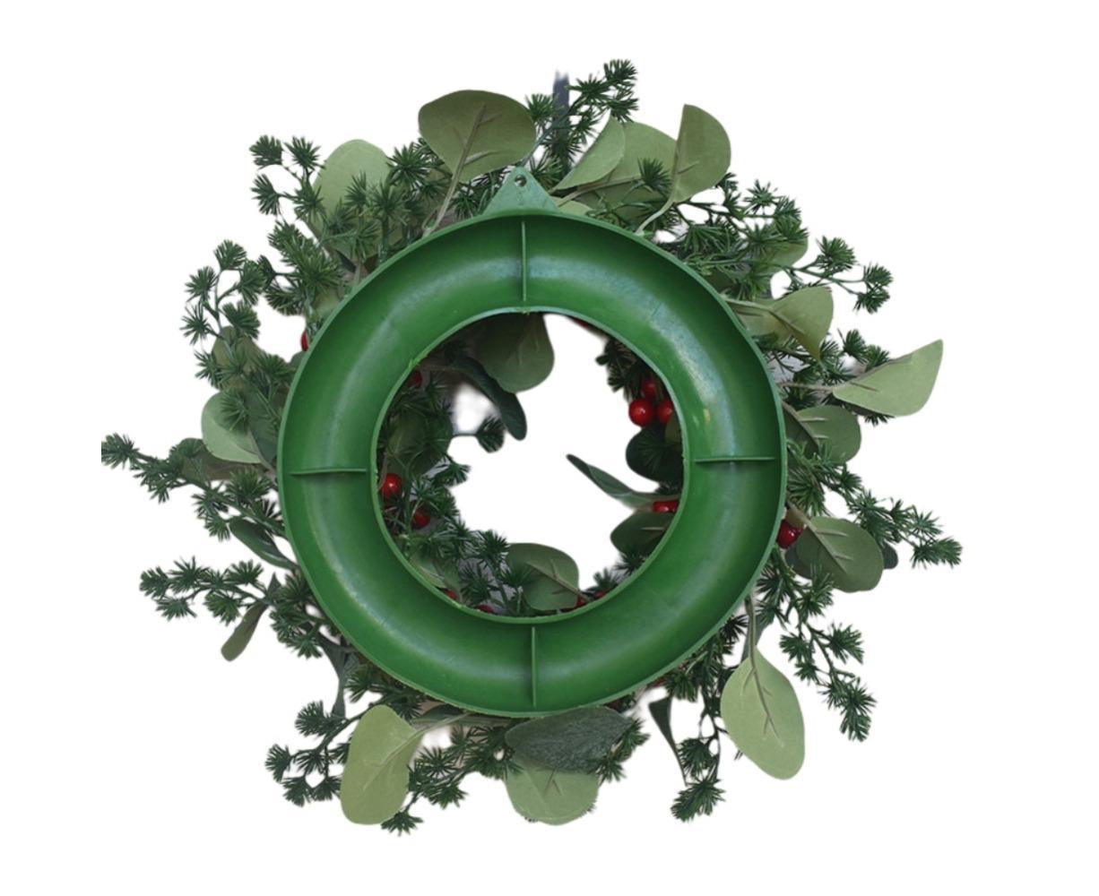Christmas Wreath Winter Wreath with Red Jingle Bells and Berries Door Wreath with Artificial Snow Christmas Decorations with Pine Branches - 30CM โ image 3