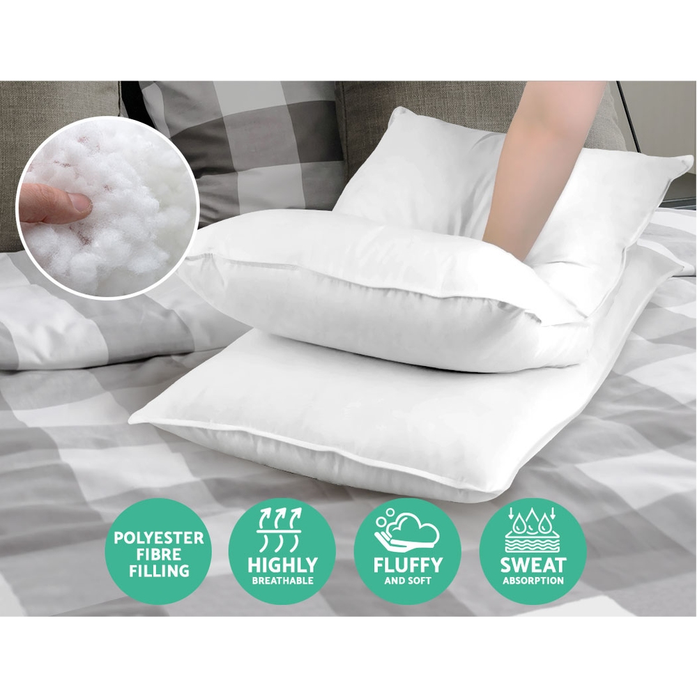 Giselle Bedding 4 Pack Bed Pillow Family Hotel 50X90CM — image 3