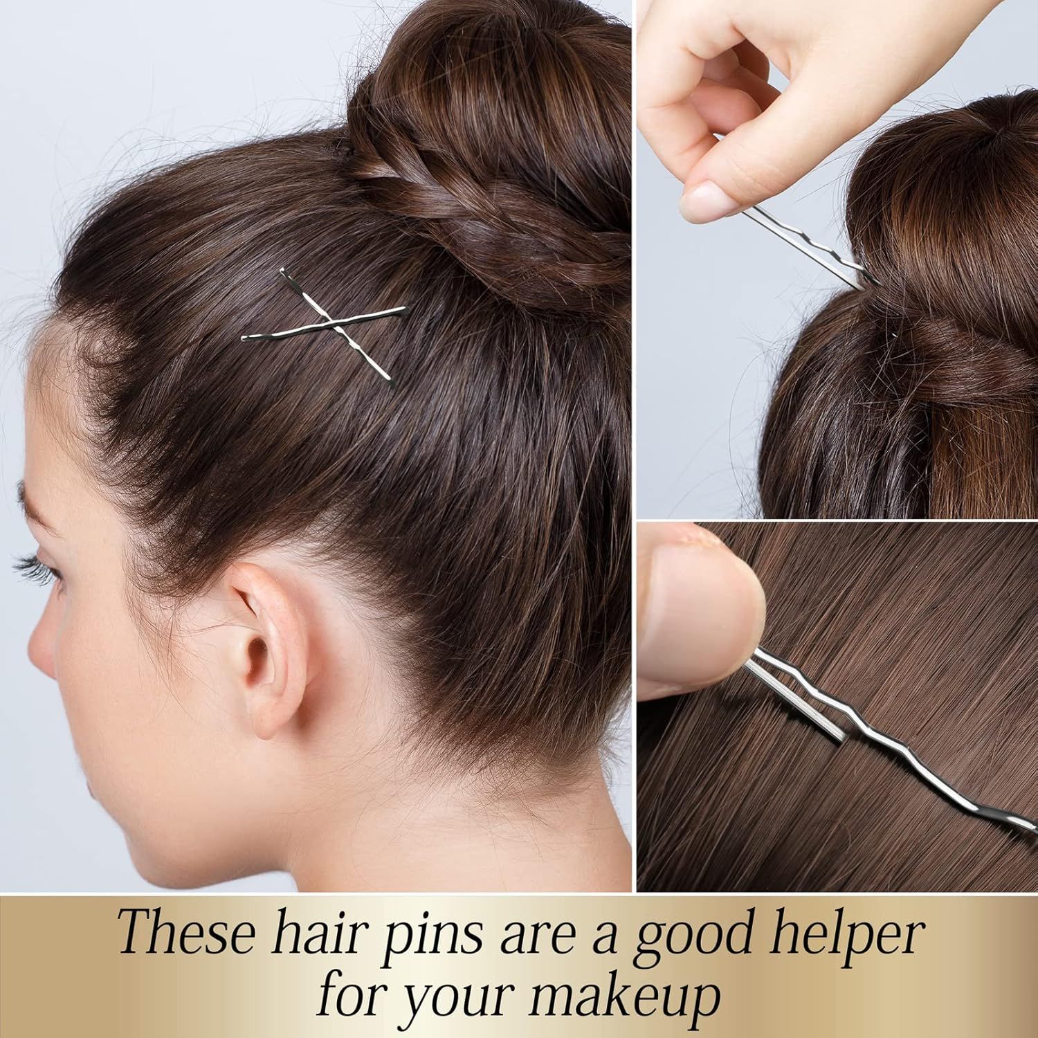 600PCS 2.16Inches Hair Pins Kit Secure Hold Bobby Pins Clips for Women Girls and Hairdressing Salon With Clear Storage Box(Black) — image 3