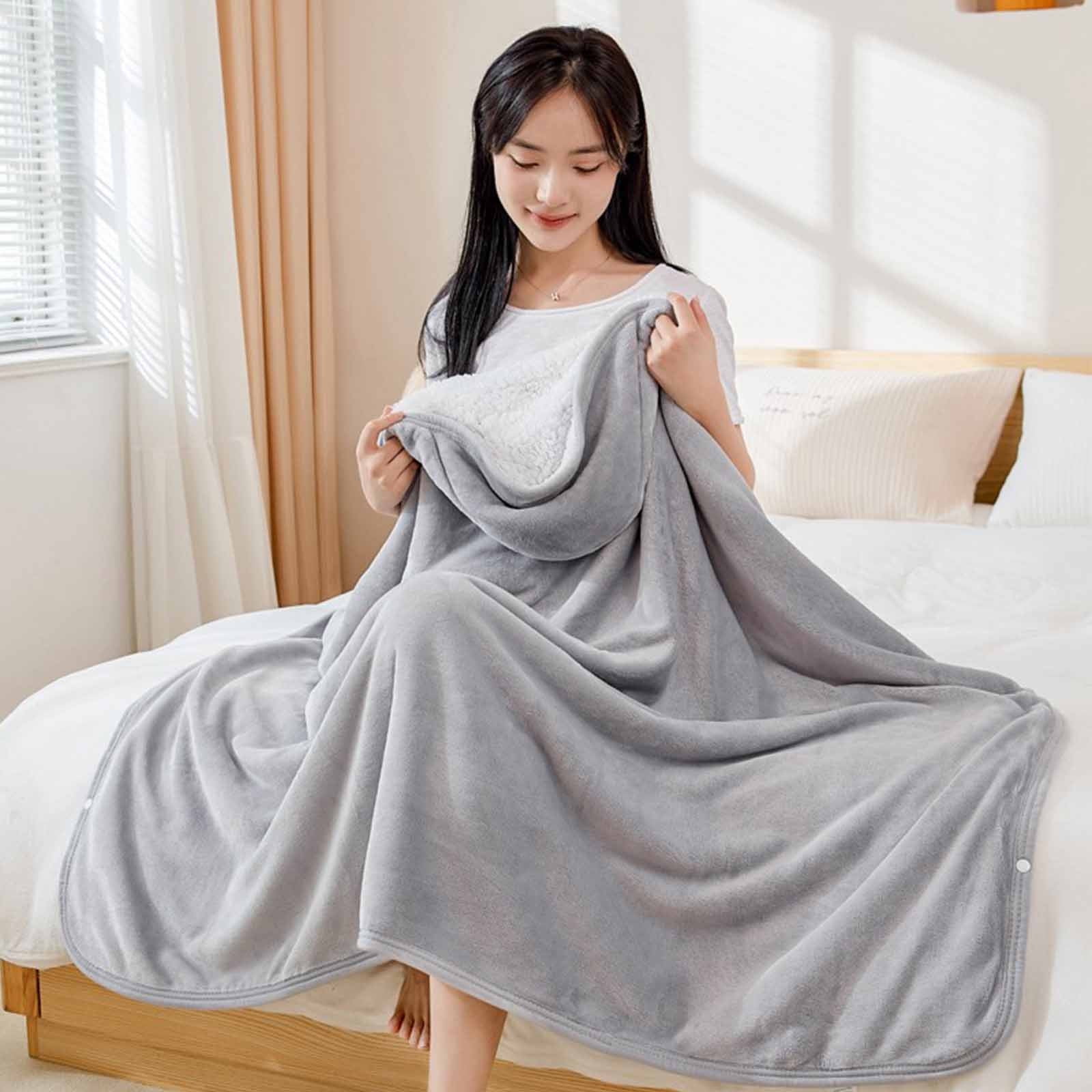 Double-Sided Wearable Blanket, Ultra Soft Flannel Shawl Blanket, Reversible Blanket for Women and Men, Throw Blanket for Home, Travel, Warm Present (31.5×47.2 — image 4