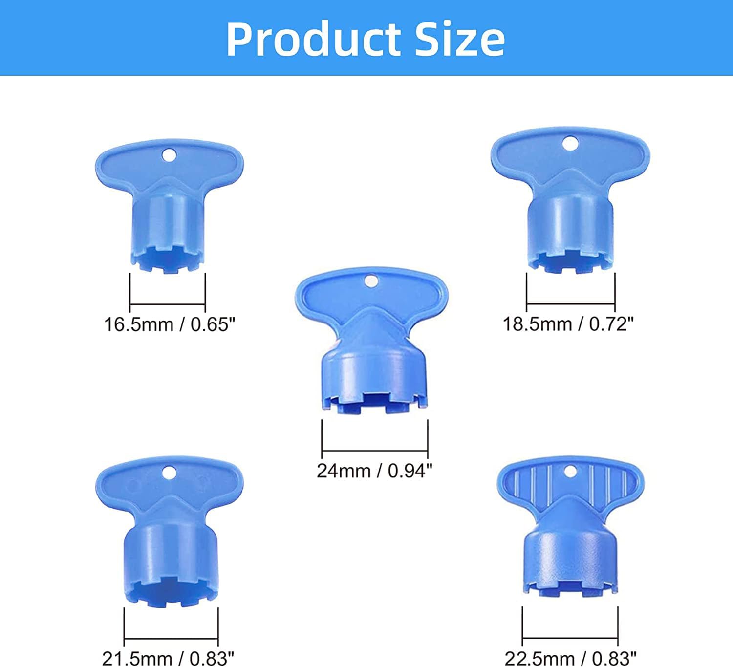 20 Pieces Faucet Aerator Key, Aerator Wrench Faucet Aerator Key with a Ring for Easy Storage Removal Wrench Tool for M16.5 M18.5 M21.5 M22.5 M24 Aerators, 5 — image 4