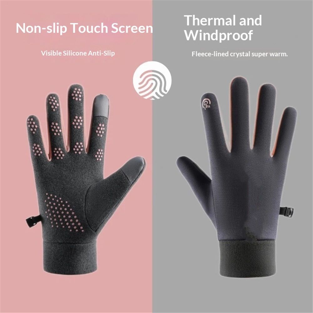 2 pairs Women's Sun Protection Touchscreen Driving Gloves,for Boys Girls Aged Cycling Running glove（gray pink） — image 2