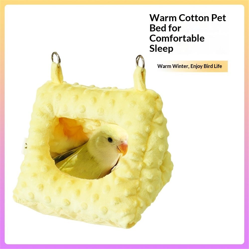 Pet Bird Nest Hammock Hanging Cave Cage Plush Snuggle Happy Hut Tent Bed, Winter Warm Bird Nest for Cage （small size） — image 2