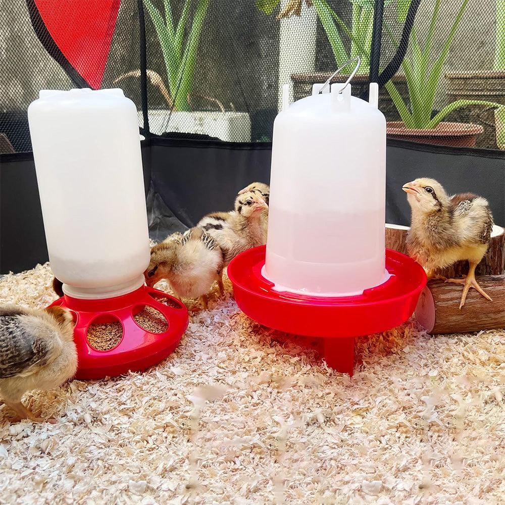 1L Chick Food Feeder and 1.5L Chicken Water Feeder Kit for Chick Aviaries — image 2