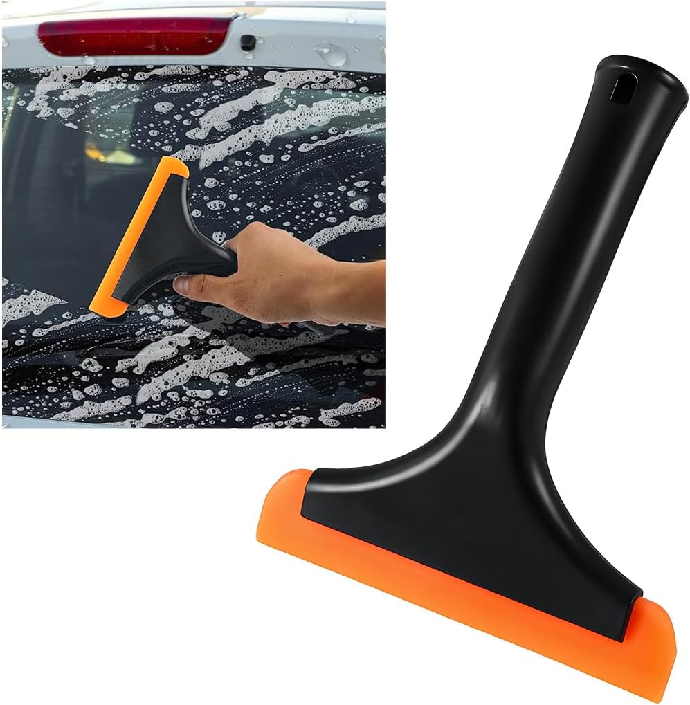 Small Silicone Window Squeegee, 5.9 Inch Car Windshield Water Blade Squeegee with Non-Slip Handle, All-Purpose Cleaning Squeegee for Car Windshield, Window