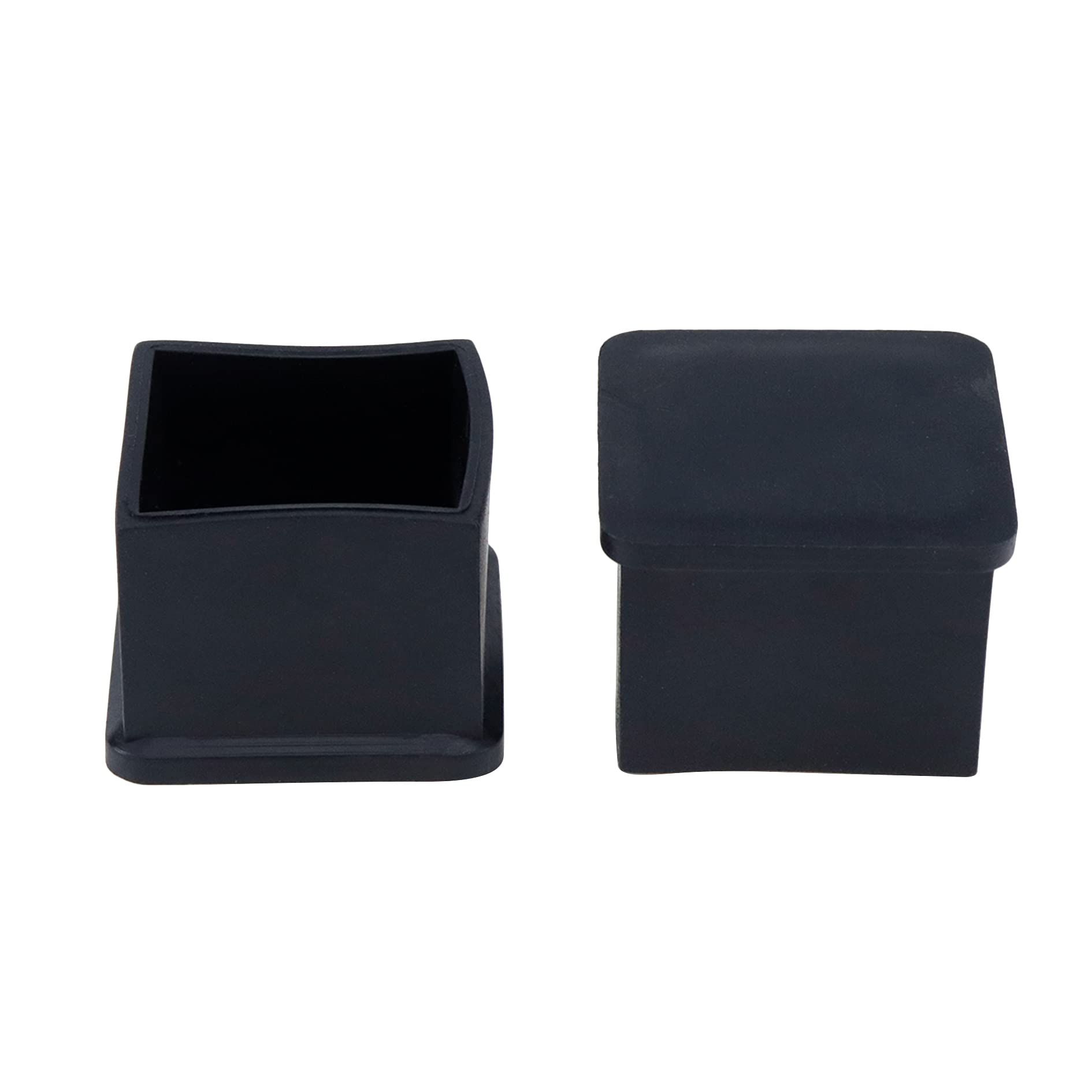 Chair Leg Caps Furniture Foot Fit for Square,Rectangle Chair feet Floor Protectors Inner Rubber Black(2 Pcs)