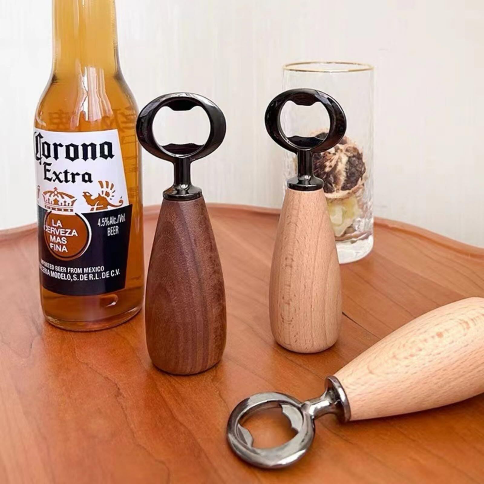 Handcrafted Wooden Bottle Opener – Walnut & Stainless Steel Beer Opener with Ergonomic Handle | Premium Bar Tool for Home, Kitchen & Gifts — image 5