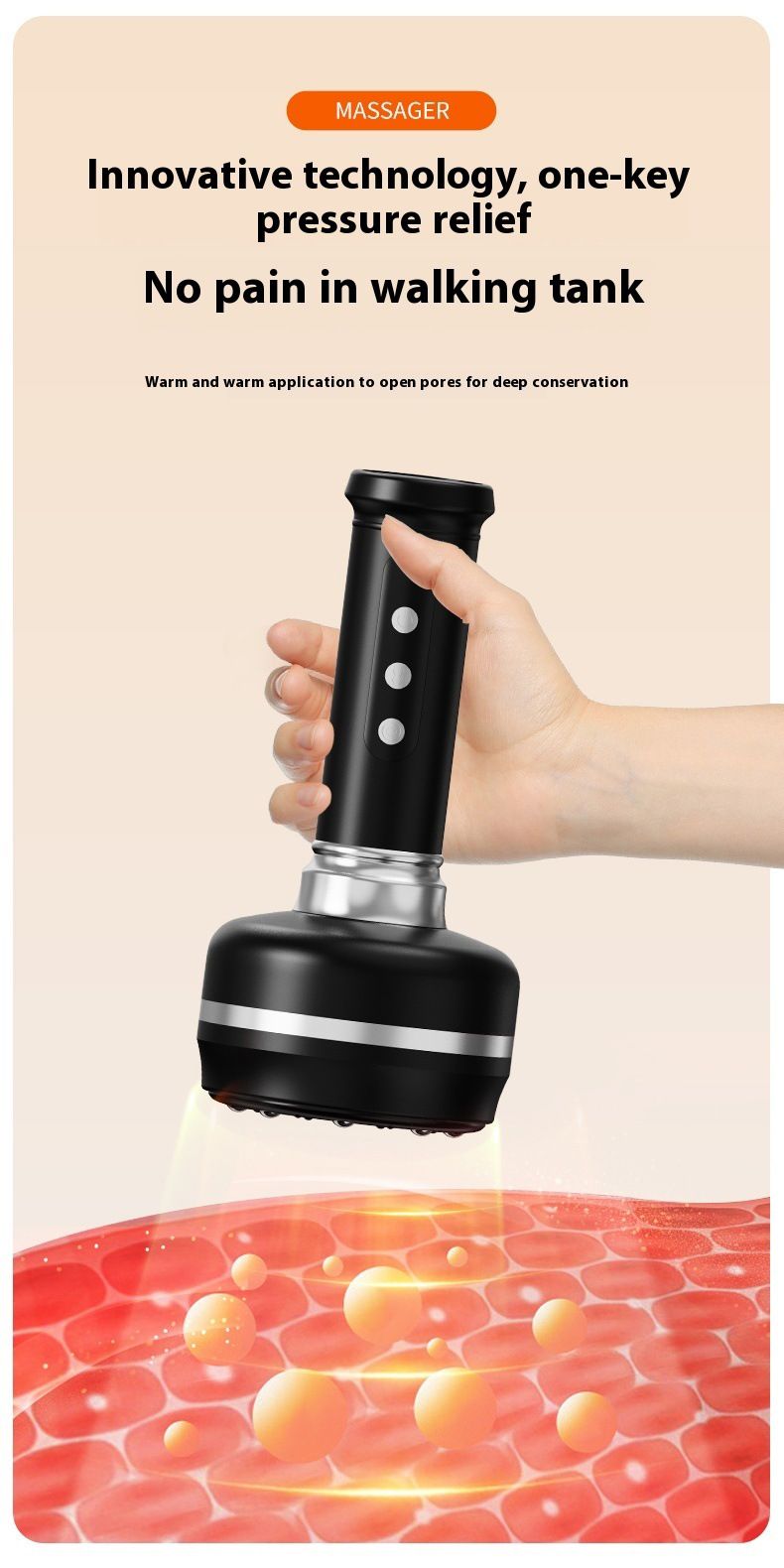 Electric Heated Gua Sha Massager(White 1200mAh) - USB Rechargeable Red Light Cupping Device with 8 Magnetic Rollers, 30-Level Negative Pressure & โ image 6