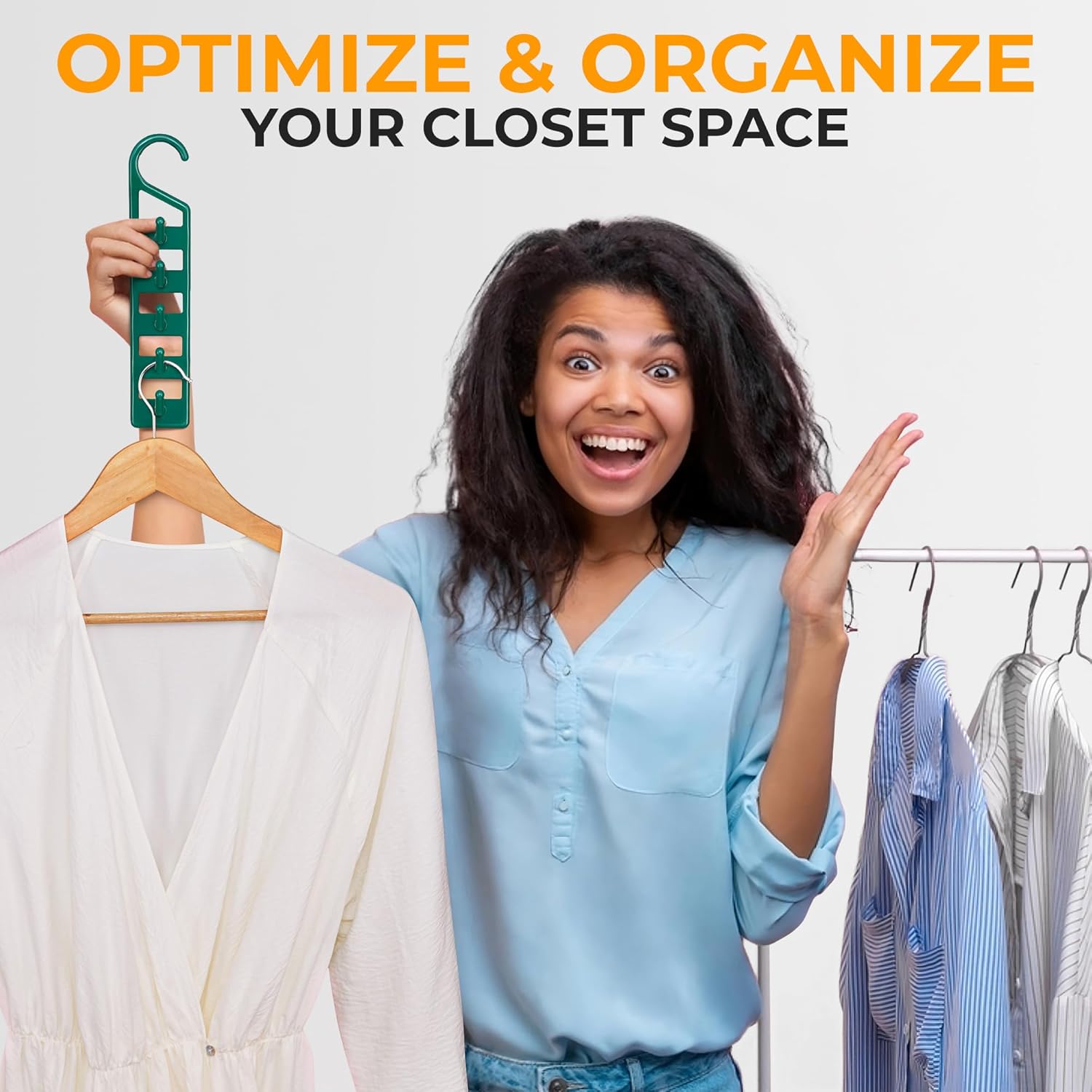 Space Saving Hangers for Clothes - 4 in Pack, Heavy Duty Plastic, Multi Closet Space Savers for Shirts, Pants, Jeans, Sweaters - Hanger Organizer Space Saver โ image 5