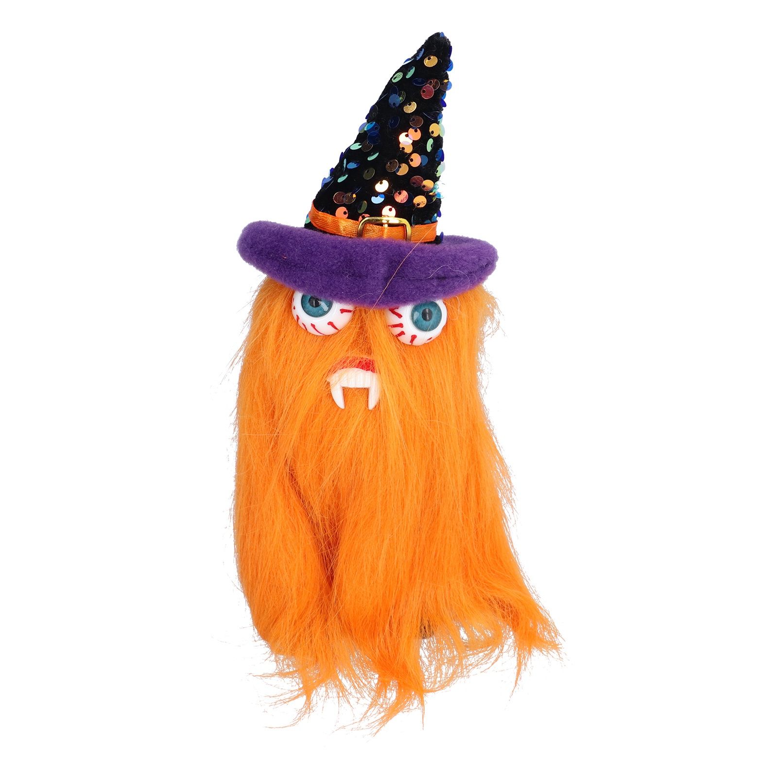 Halloween Dolls Ornament Halloween Plush Gnome with Witch Hat and Vampires Tooth for Halloween DecorationsOrange โ image 2