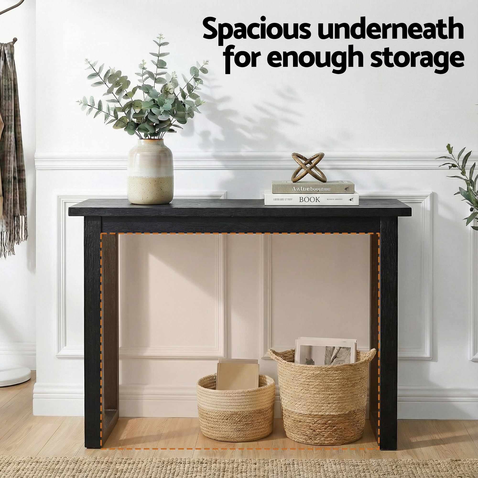 Artiss Console Table 110CM Black โ image 5