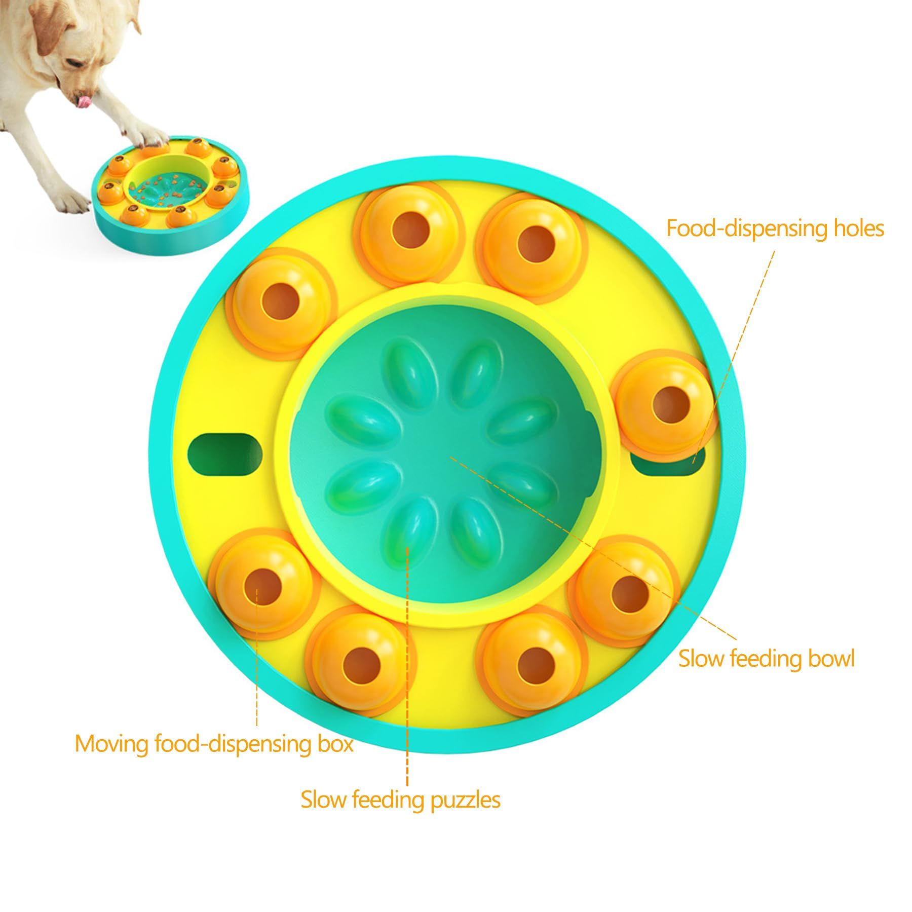 Dog Food Puzzle Toys Feeder for Training & Mental Enrichment, Puzzle Slow Feeder Interactive Dog Toy Dispensing Enrichment (Blue) โ image 3