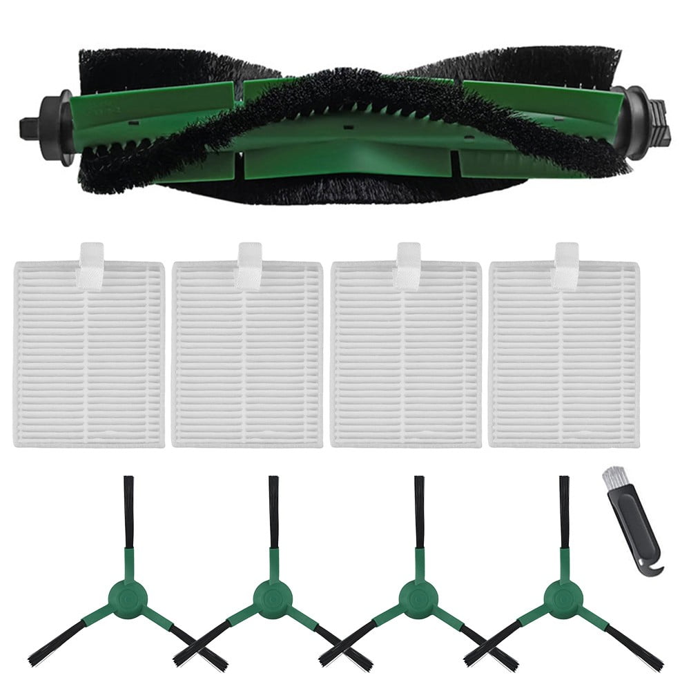 Compatible with Roomba Combo 105, Robot Vacuum Replacement Parts Kit, 1 Main Brush, 4 Filters, 4 Side Brushes with Cleaning Tool