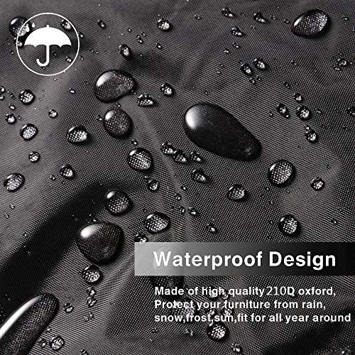 Waterproof Sun Protection Outdoor Furniture 3-Seater Bench Covers with Drawstring Toggle for Deep Seat Lounge, Cushion Couch — image 5
