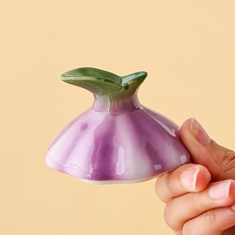 A Collection of Purple Garlic Ceramic Jars for Home Decoration, Serving As Both Sculptures And Organizers Purple — image 5