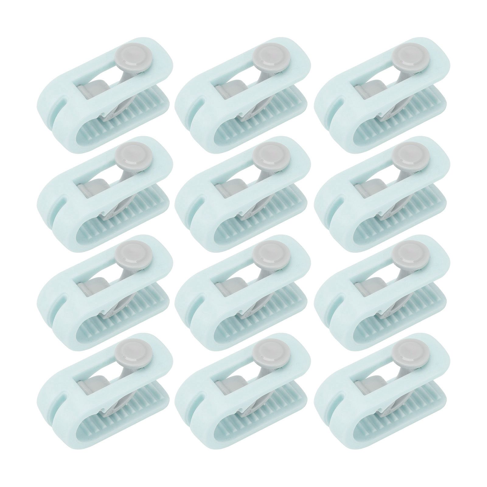 12pcs Bed Sheet Clips Prevent Slip Needleless Safe 180 Degree Closure Universal Quilt Cover Fastener for Home Green