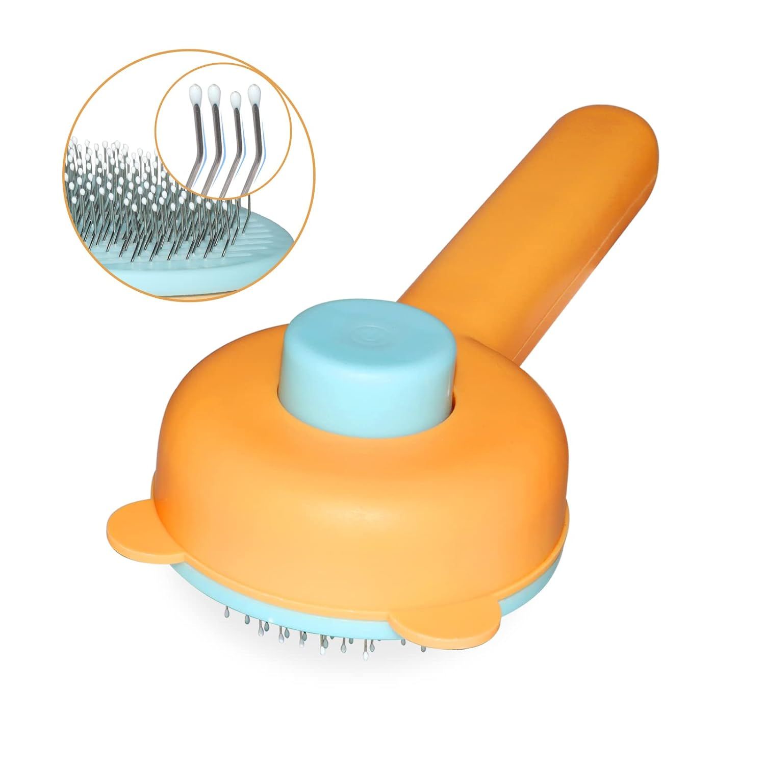 Self Cleaning Brush for Cats and Dogs.Cat Brushes for Indoor Cats.Pet Grooming Brush Tool Gently Removes Loose (Yellow Bear) — image 2