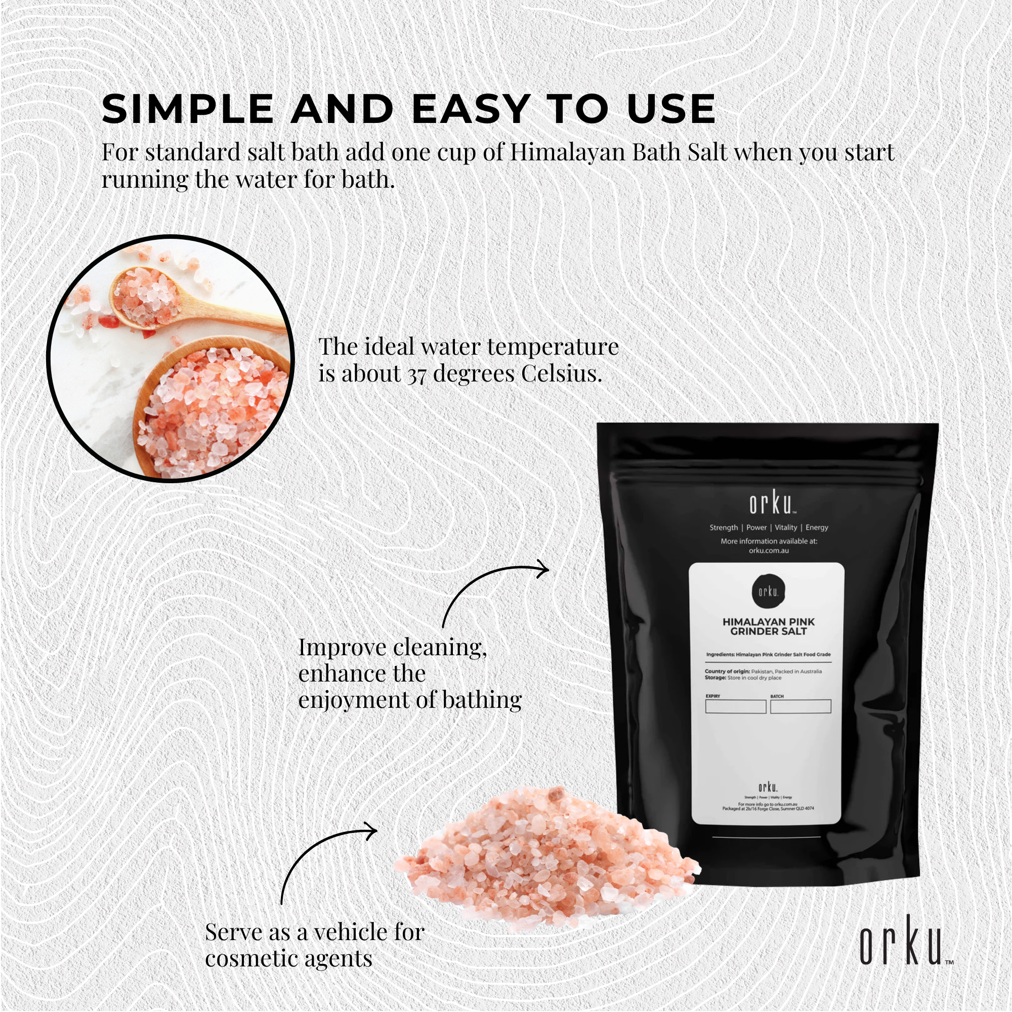 100g Pink Himalayan Bath Salts - Natural Crystal Rocks - Spa Therapy Body Scrub — image 6