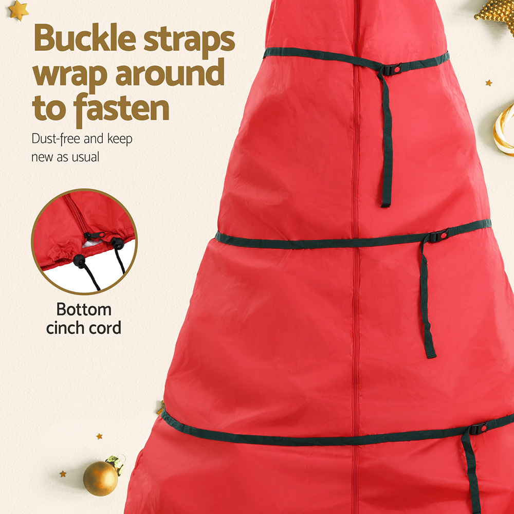 Jingle Jollys Christmas Tree Storage Bag Fits Up to 8ft Tree Xmas Bag Zipper Red — image 6