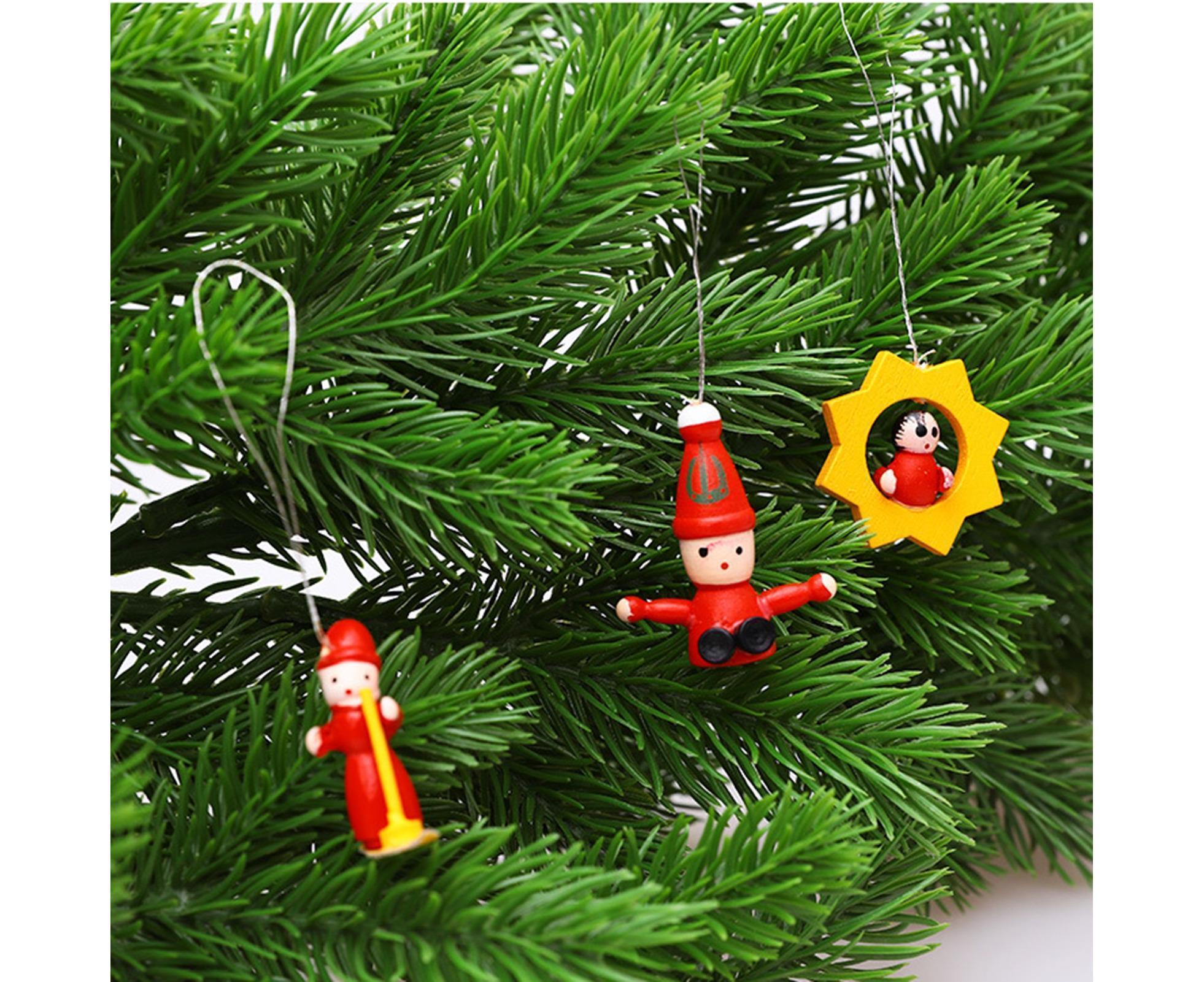 48Pcs Xmas Pendants Multi Shapes Wooden-Multicolor — image 4