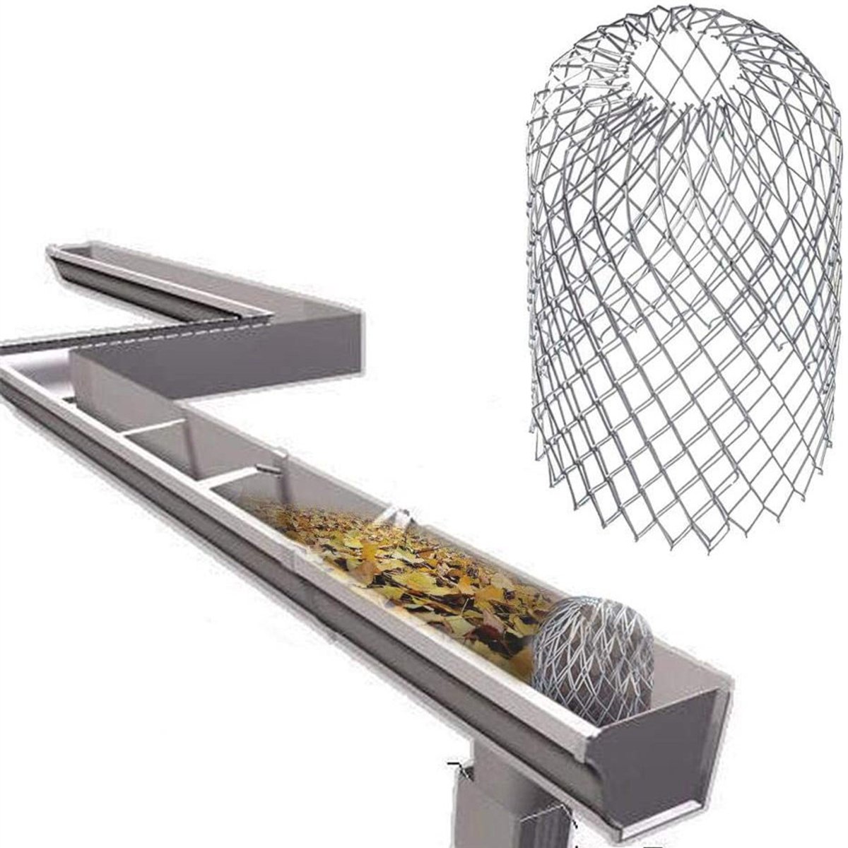 Gutter Leaf Filter 4-piece – Wire Mesh Guard, 10 × 17cm, gutter protector — image 5