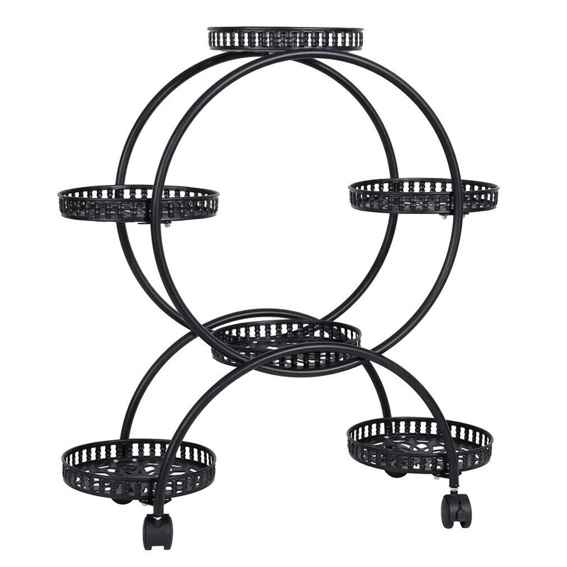 4 Layer 6 Pots Metal Plant Stand Flower Holder Rack Display Holder Shelf Garden — image 5