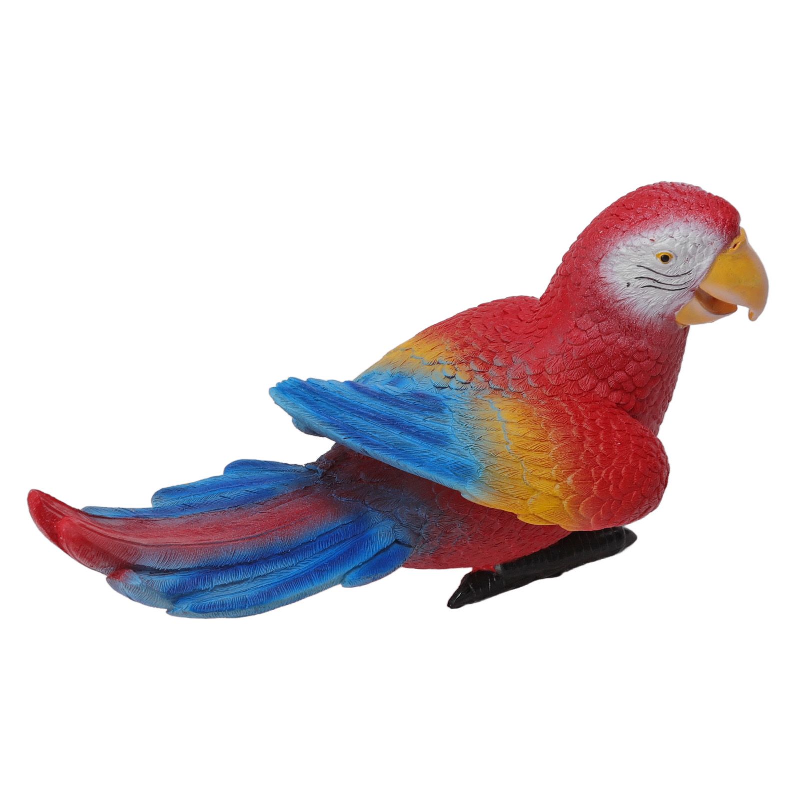 Parrot Sculpture Ornament Waterproof Lifelike Synthetic Resin Decorative Bird Statue for Garden Courtyard Balcony Red Macaw On The Left — image 5