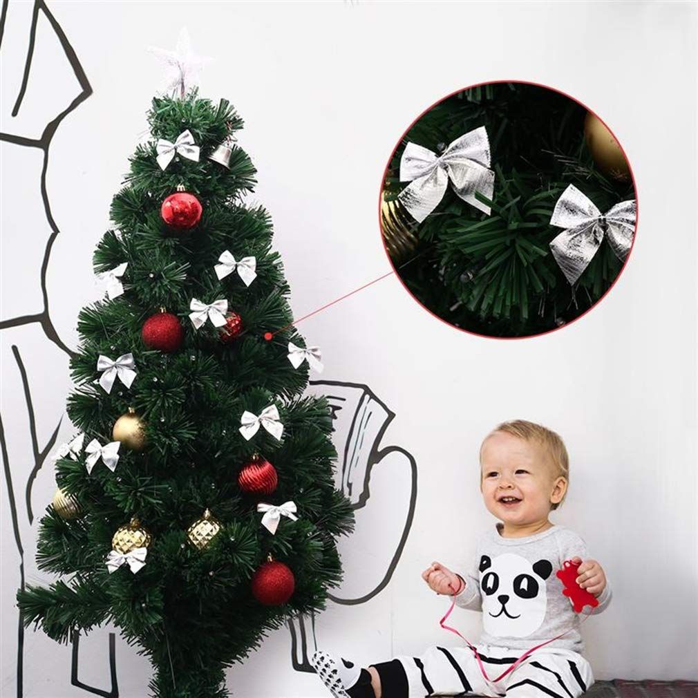36 Pack Golden Silver Red Christmas Bow Christmas Tree Hanging Decoration Wreath Gifts Wedding Party Bowknot Decoration โ image 4