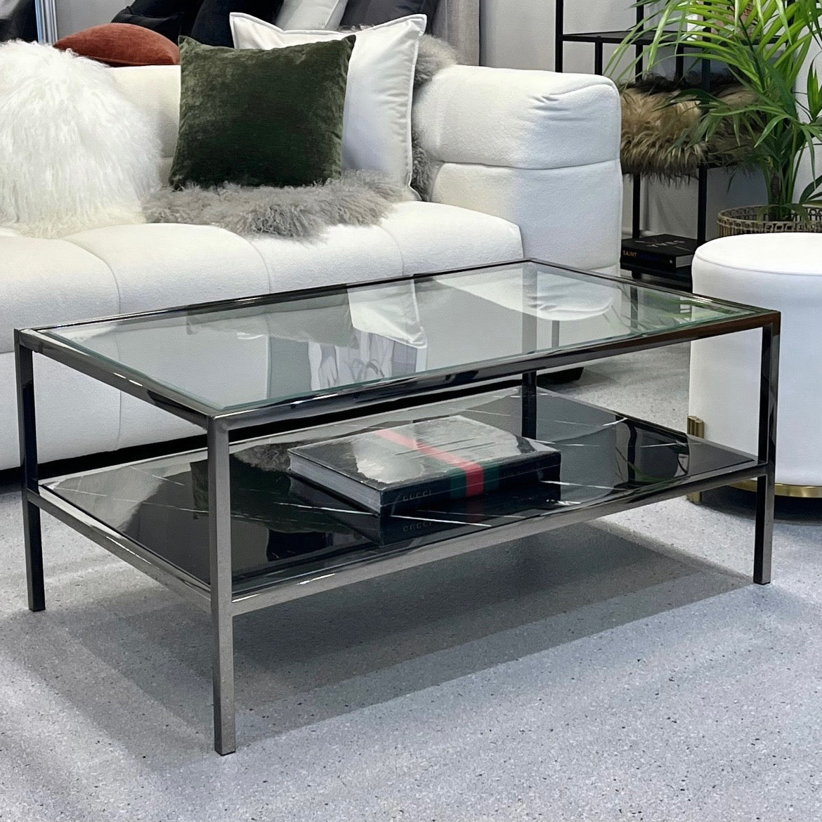 Interior Ave - Vogue Coffee Table - Black Marble Stone & Glass โ image 3