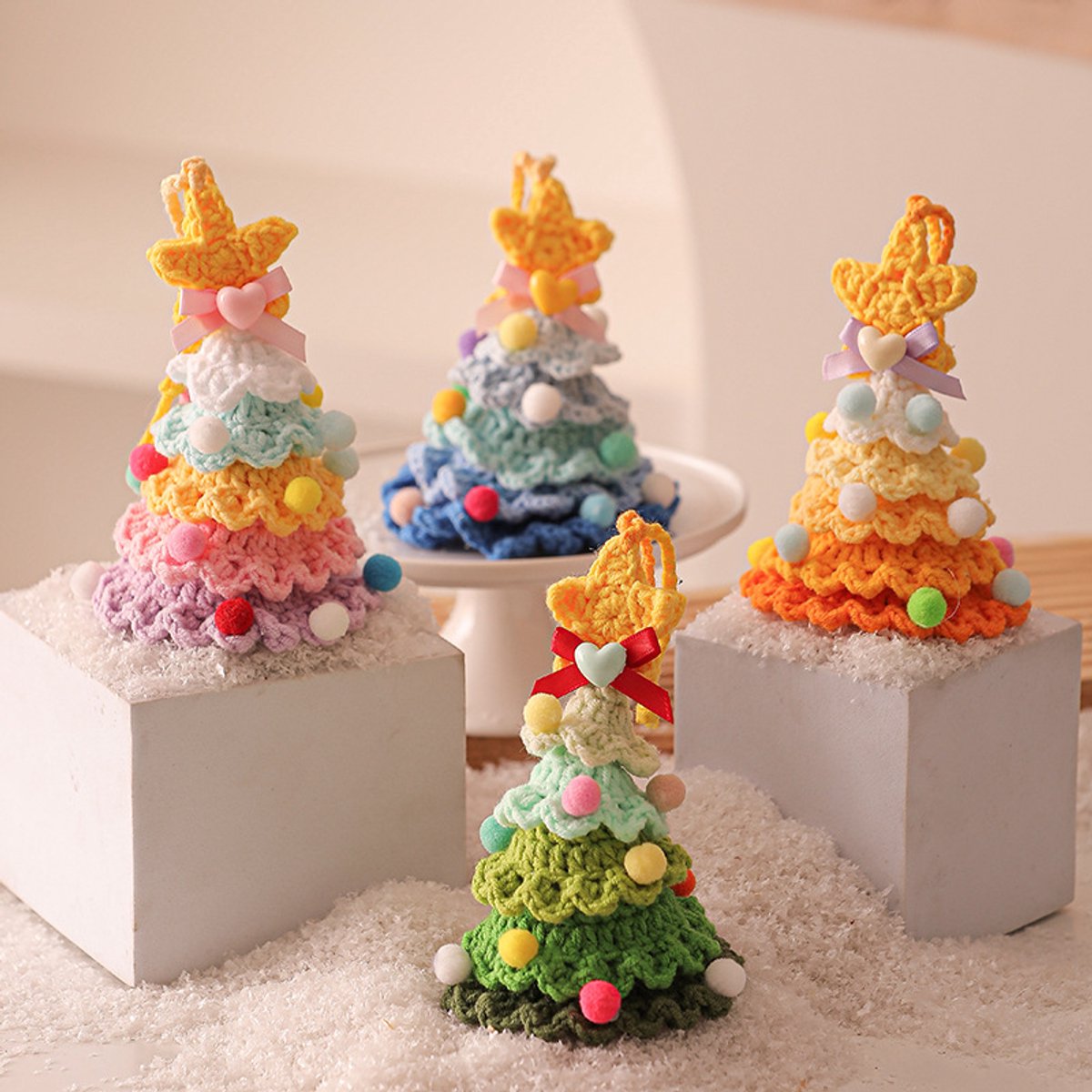 Christmas Decorations - Crochet Christmas Tree Bell Decorations - Small Christmas Decorations - Car Decorations - Christmas Tree Decorations - Ornaments — image 2