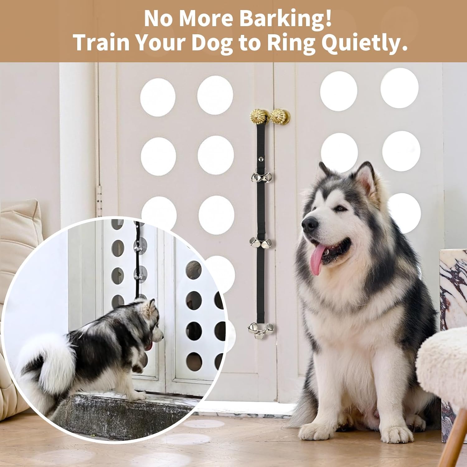 Upgraded Puppy Bells Dog Doorbells for Door Knob/Potty Training/Go Outside-Dog Puppies Dogs Doggy Doggie Pooch Pet Cat Lovers-Premium Quality-3 Snaps Length — image 6