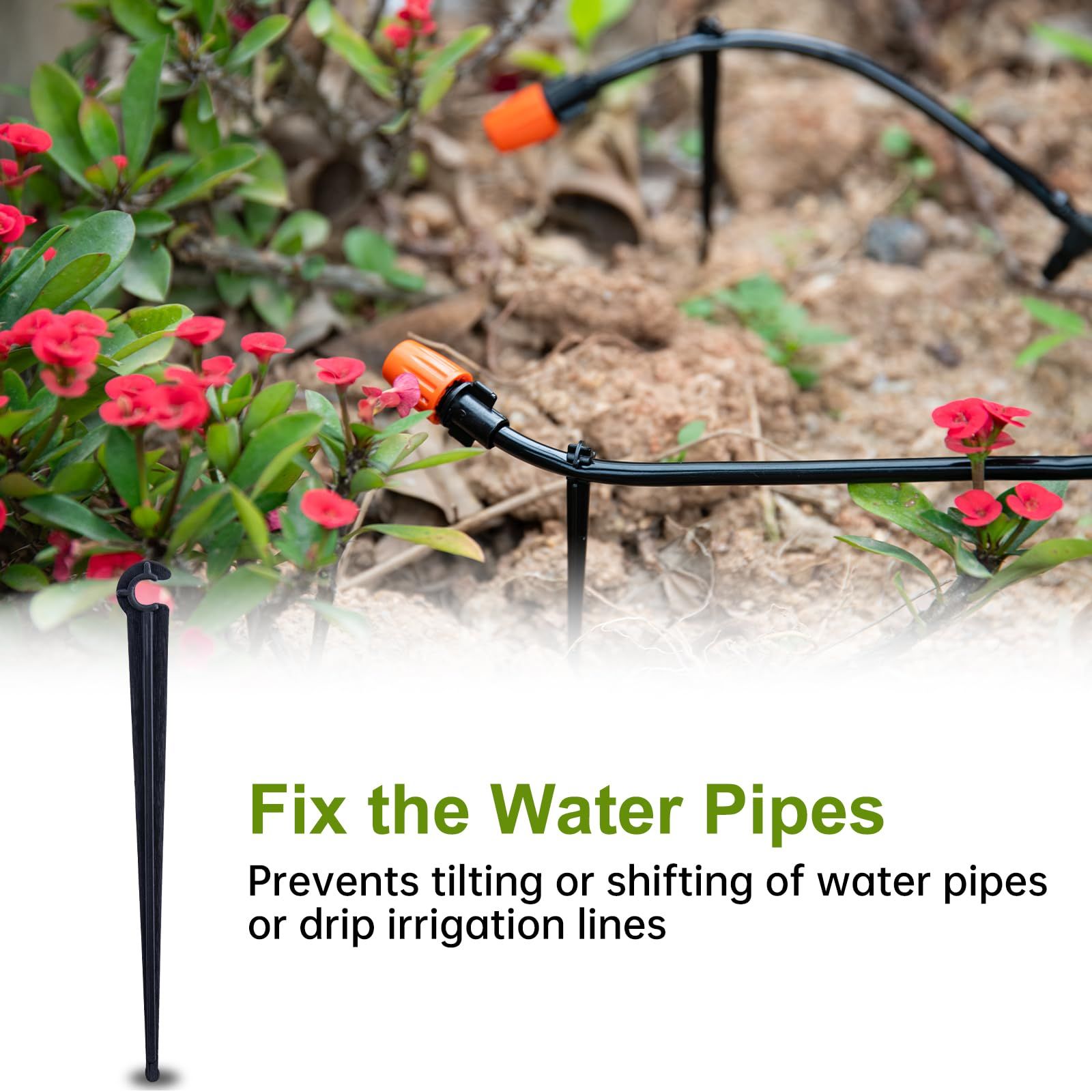 50 Pcs Drip Irrigation Stakes Universal Drip Tubing Hold Stakes, Plastic Garden Water Pipe Support Drip System Parts โ image 3